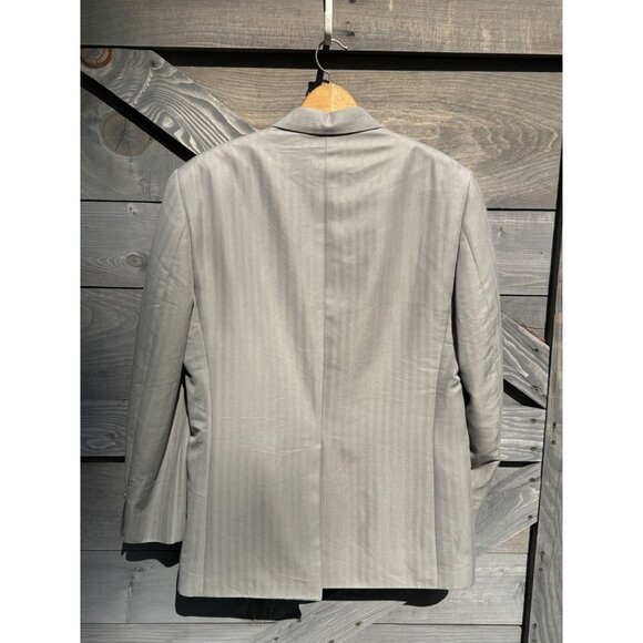 Chaps Mens Gray Blazer Jacket With Paisley Lining Single-Breasted Two-Button Siz - Picture 7 of 8